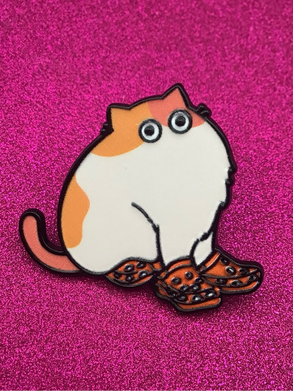 Cat with Crocs Enamel Pin